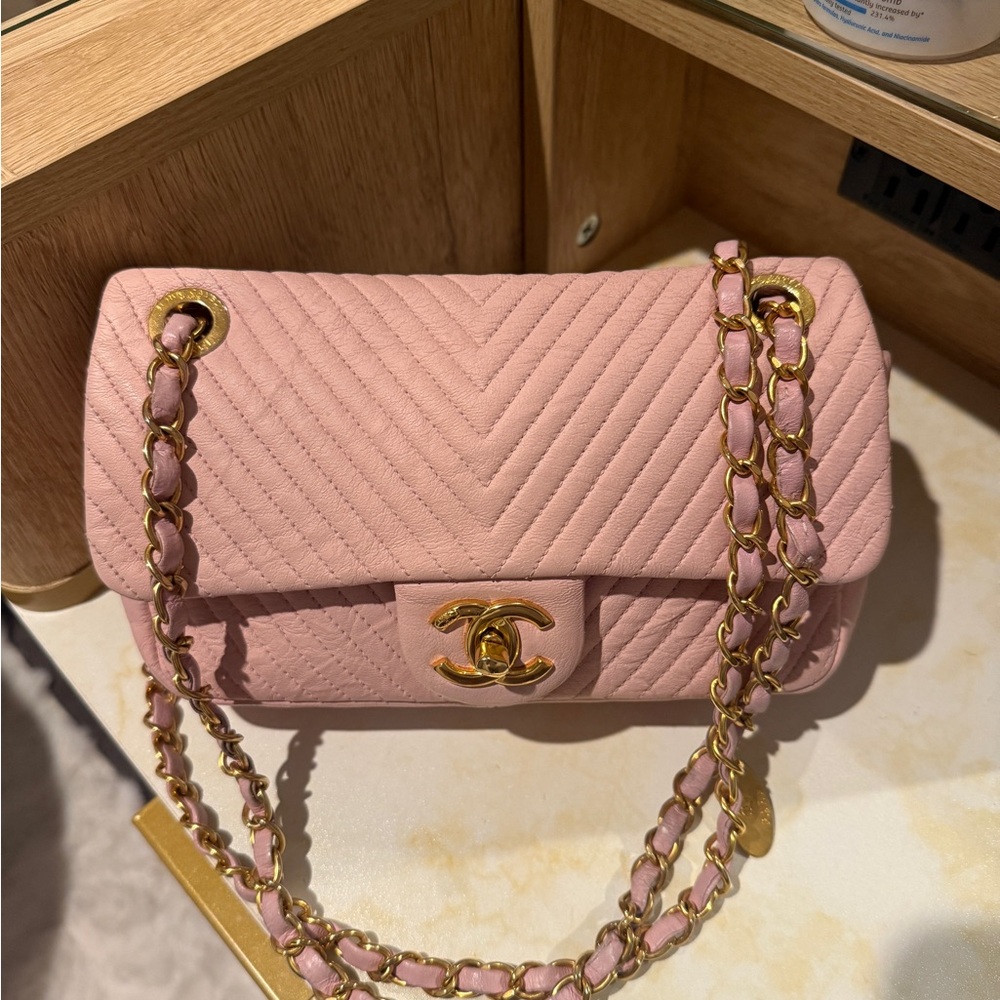 Chanel Pink Wrinkled Quilted Flap Bag